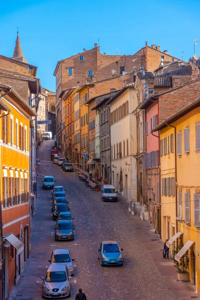 Smal Gata Den Gamla Staden Urbino Italien — Stockfoto