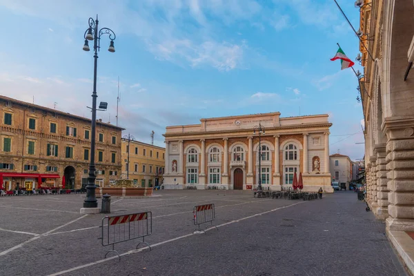 Sunrise View Piazza Del Popolo Post Office Palace Neptune Fountain — Stock Photo, Image
