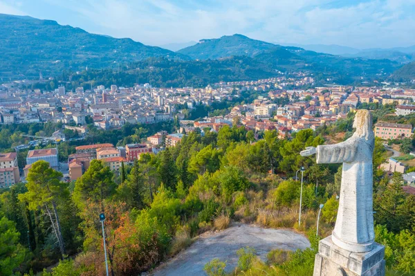 Posąg Jezusa Chrystusa Odkupiciela Ascoli Piceno Włoszech — Zdjęcie stockowe