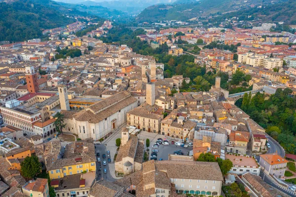 Вид Воздуха Центр Города Итальянского Города Асколи Пичено — стоковое фото