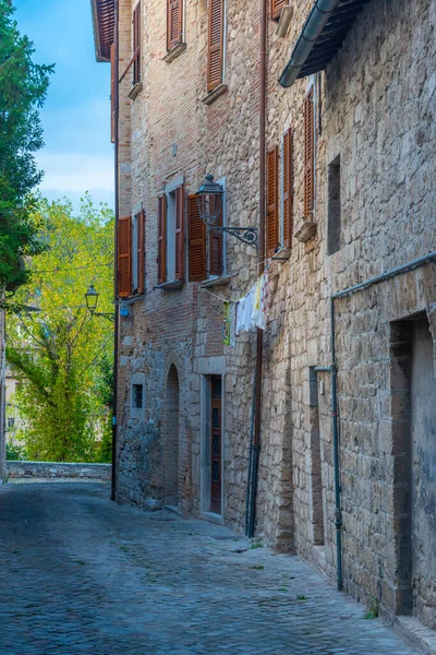 Narrow Street Old Town Ascoli Piceno Italy — стоковое фото