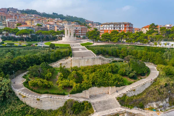 Vista Aérea Del Monumento Guerra Ciudad Italiana Ancona — Foto de Stock