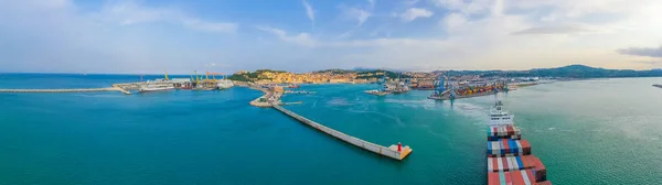 Panoramisch Uitzicht Haven Van Ancona Italië — Stockfoto