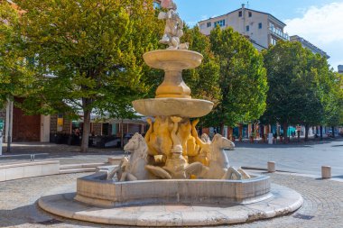 İtalya 'nın Ancona şehrinde Fontana dei Cavalli.