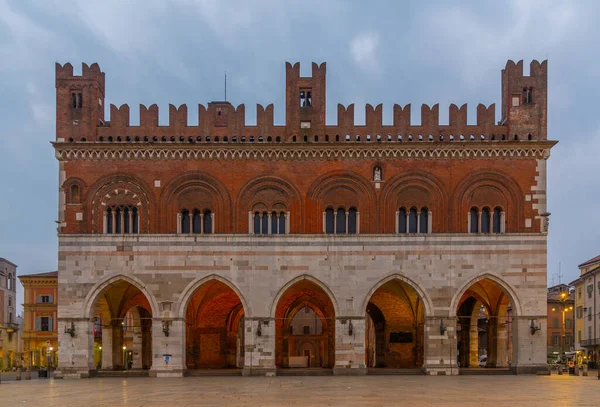 Palazzo Gotico Στο Κέντρο Της Ιταλικής Πόλης Piacenza — Φωτογραφία Αρχείου