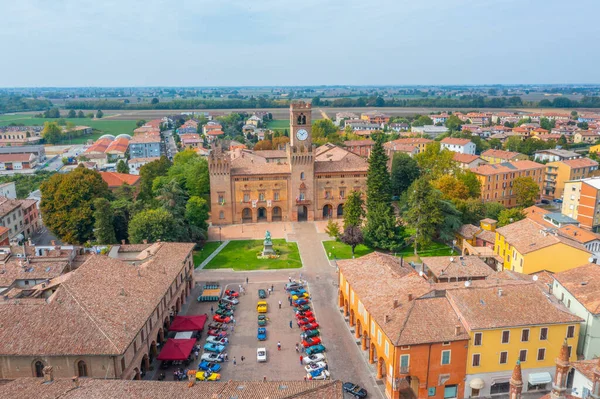 Luchtfoto Van Het Centrum Van Busseto Italië — Stockfoto