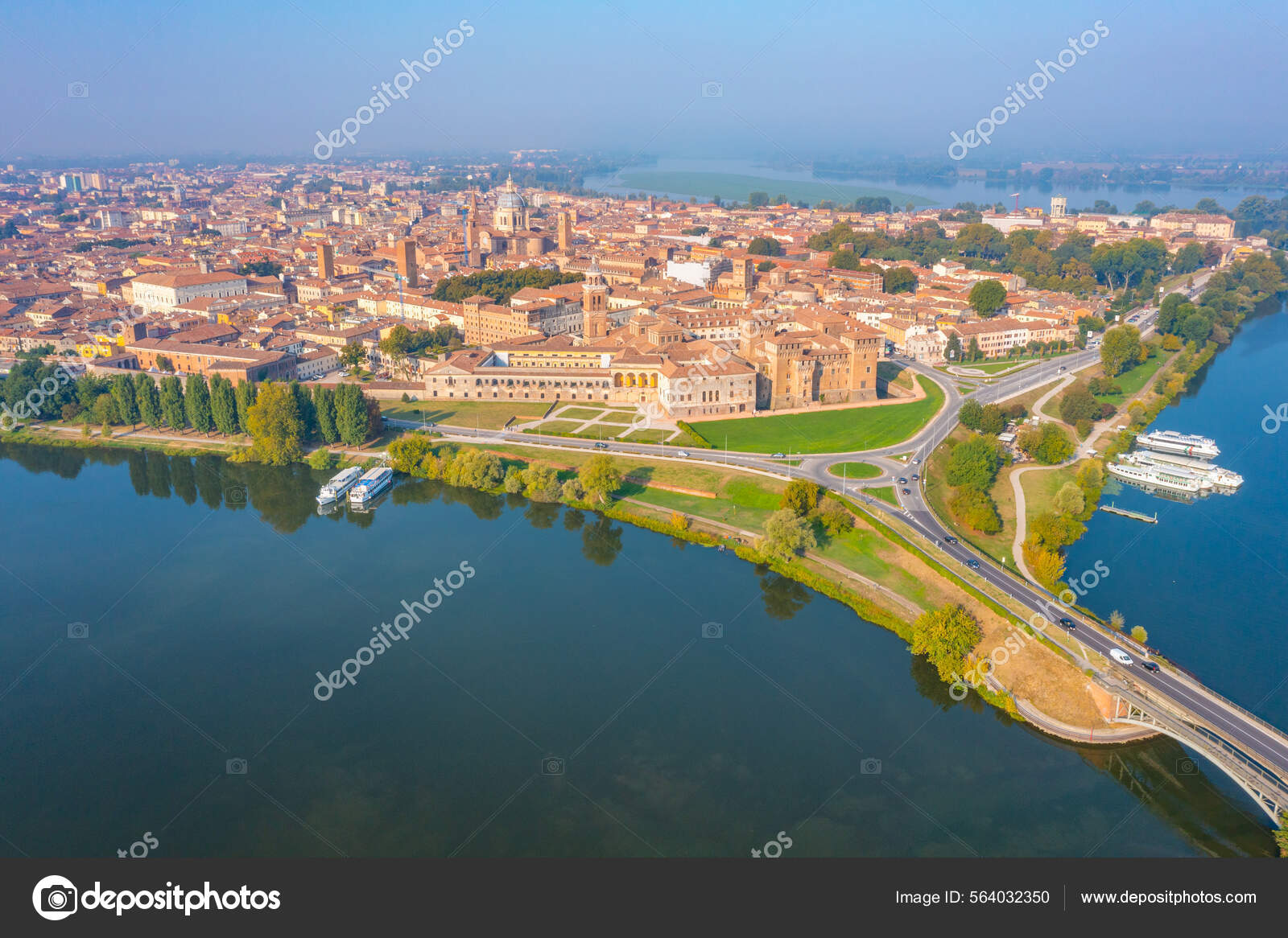Aerial View Italian Town Mantua Stock Photo by ??Dudlajzov 564032350