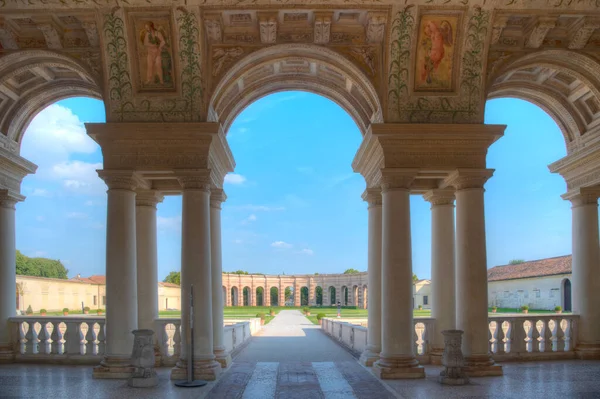 Patio Interior Del Palazzo Ciudad Italiana Mantua — Foto de Stock