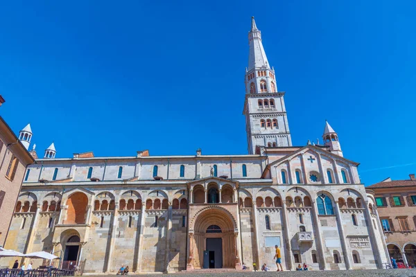 Blick Auf Die Kathedrale Von Modena Und Ghirlandina Turm Italien — Stockfoto