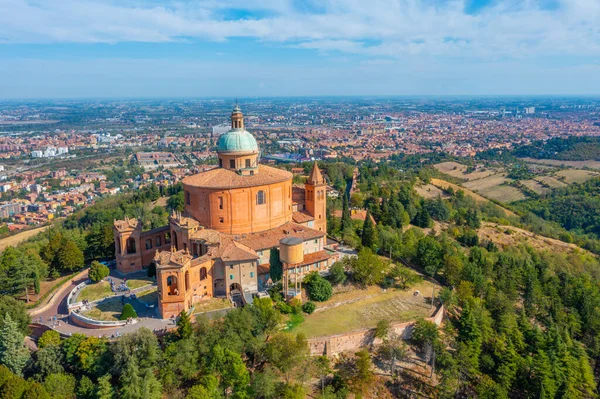 Aerial View Sanctuary Madonna San Luca Bologna Italy — Stock Photo, Image