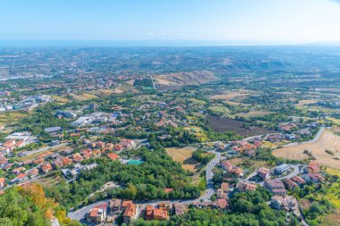 Valdragone 'un San Marino' daki hava manzarası..