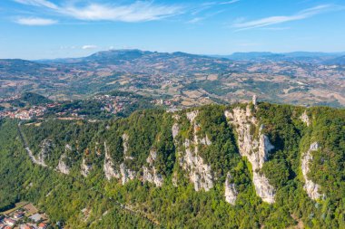 San Marino 'nun Montale Kulesi Panorama Manzarası.