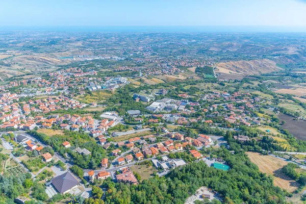 Valdragone 'un San Marino' daki hava manzarası..