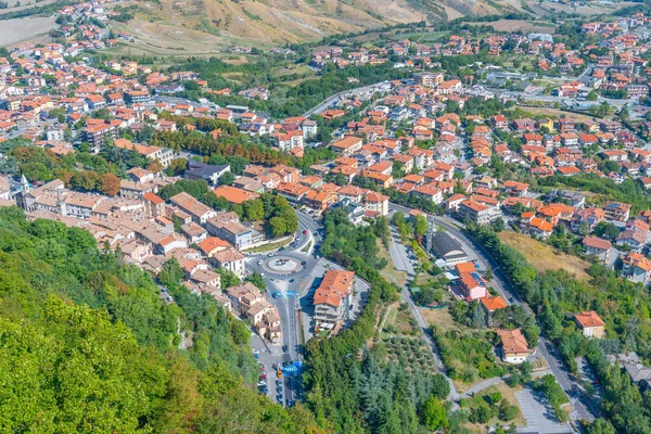 Valdragone 'un San Marino' daki hava manzarası..