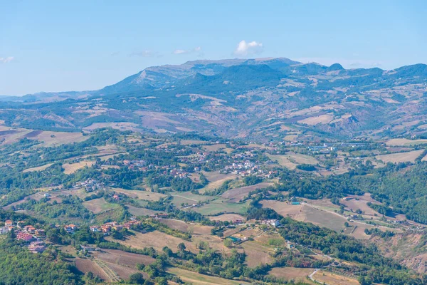 San Marino 'yu çevreleyen hava manzarası.