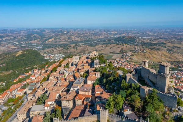 Vue Aérienne Saint Marin Avec Torre Guaita — Photo