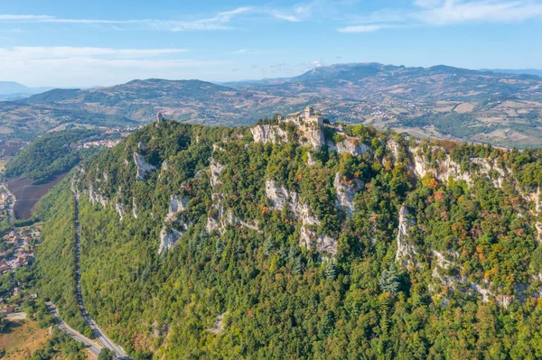 San Marino 'nun Montale Kulesi Panorama Manzarası.