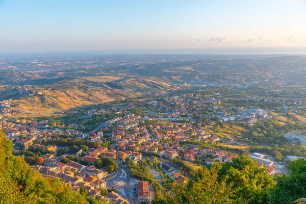Valdragone 'un San Marino' daki hava manzarası..