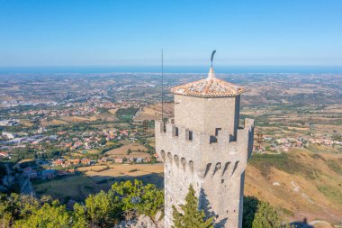 San Marino 'nun Montale Kulesi Panorama Manzarası.