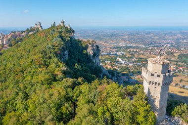San Marino 'nun Montale Kulesi Panorama Manzarası.