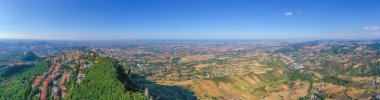 San Marino 'nun Montale Kulesi Panorama Manzarası.
