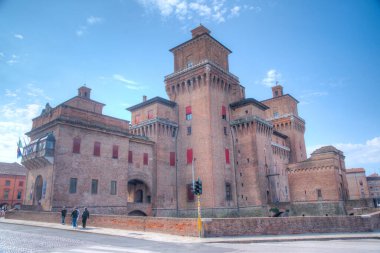 İtalyan kenti Ferrara 'da Castello Estense.