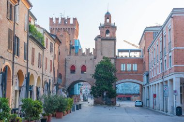 Corso Porta Reno İtalyan kenti Ferrara 'da.