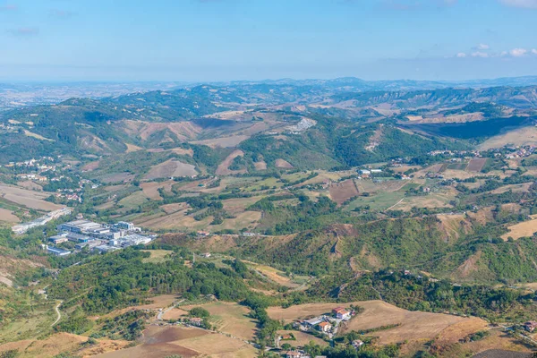 Vista Aérea Del Paisaje Que Rodea San Marino — Foto de Stock
