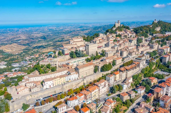 Aerial View Old Town San Marino — стоковое фото