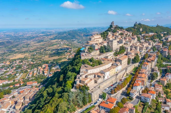 Letecký Pohled Staré Město San Marino — Stock fotografie