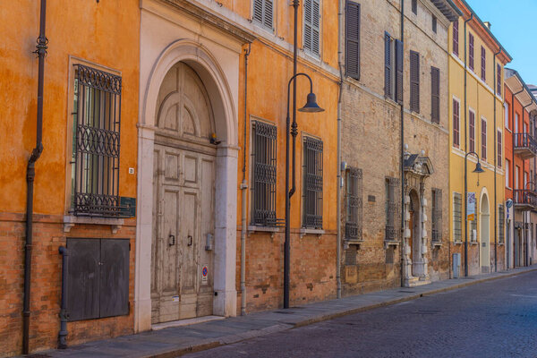 Street in the center of Italian town Ravenna.