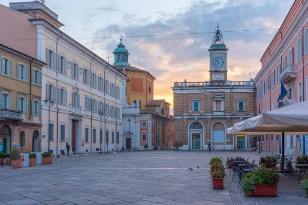 Zonsopgang Uitzicht Piazza Del Popolo Italiaanse Stad Ravenna — Stockfoto