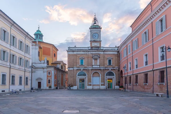 Napkelte Kilátás Piazza Del Popolo Olasz Város Ravenna — Stock Fotó