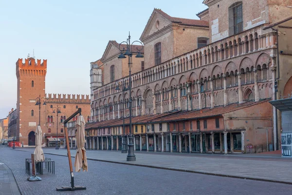 Zonsopgang Uitzicht Kathedraal Italiaanse Stad Ferrara — Stockfoto