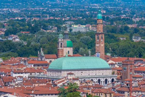 Flygfoto Över Den Gamla Staden Vicenza Italien — Stockfoto