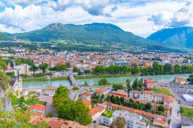 Eski İtalyan şehri Trento 'nun Panorama manzarası.