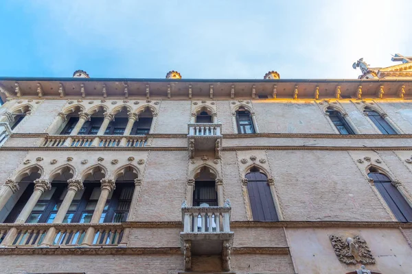 Történelmi Házak Óvárosban Vicenza Olaszországban — Stock Fotó