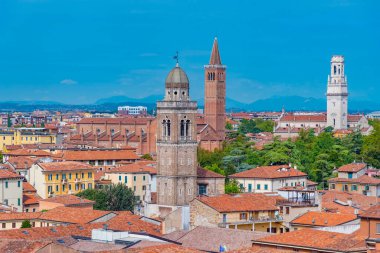Giardino Giusti, İtalya 'dan Verona' nın hava manzarası.