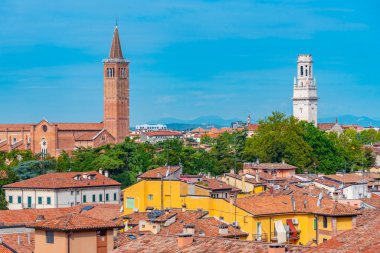 Giardino Giusti, İtalya 'dan Verona' nın hava manzarası.