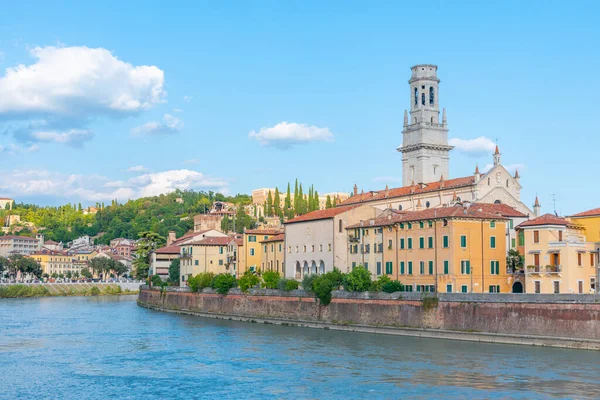 İtalya 'da Katedral Santa Maria matricolare Adige Nehri' ni yansıtan Verona.