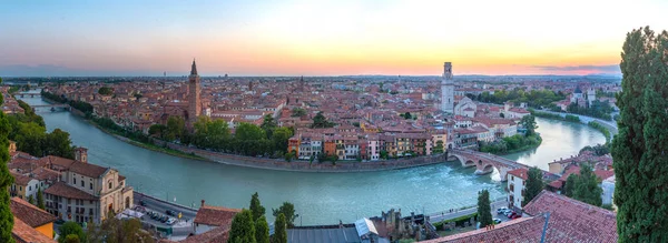 Sunset Panorama View Italian Town Verona — Stock Photo, Image