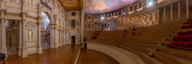 Vicenza, İtalya, 29 Ağustos 2021: İtalyan kenti Vicenza 'da Teatro Olimpico