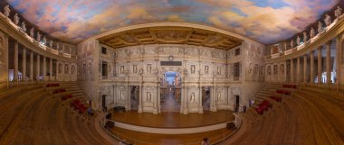 Vicenza, İtalya, 29 Ağustos 2021: İtalyan kenti Vicenza 'da Teatro Olimpico