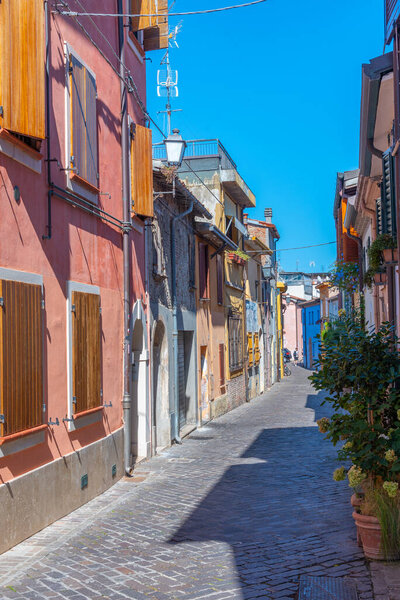 Colorful street in the italian city rimini.
