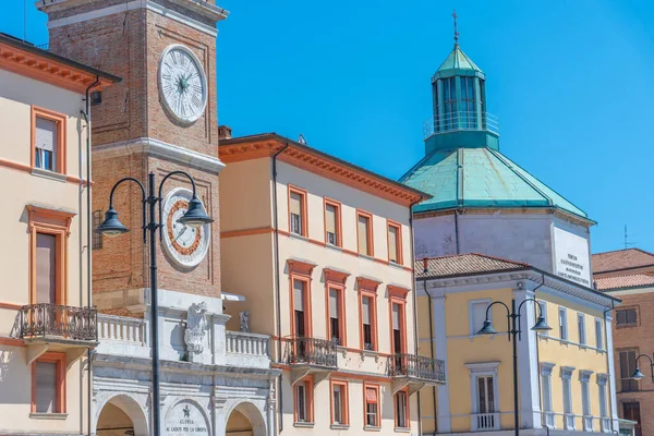 Óratorony Piazza Martiri Olasz Város Rimini — Stock Fotó