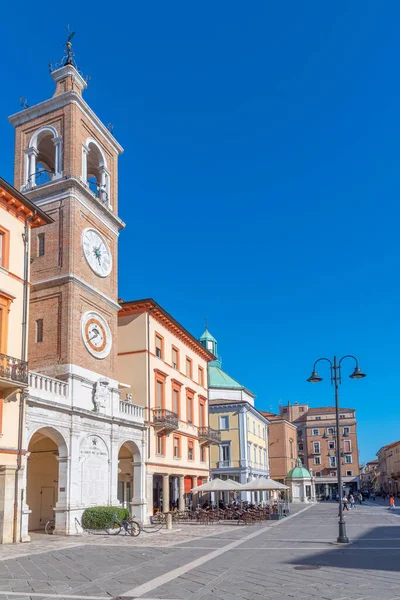 Torre Del Reloj Plaza Martiri Ciudad Italiana Rimini — Foto de Stock