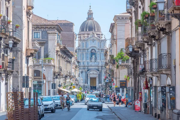 Catania Italië September 2021 Kerk Die Leidt Naar Kathedraal Van — Stockfoto