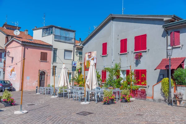 Rimini Italien September 2021 Restaurants Einer Bunten Straße Der Italienischen — Stockfoto