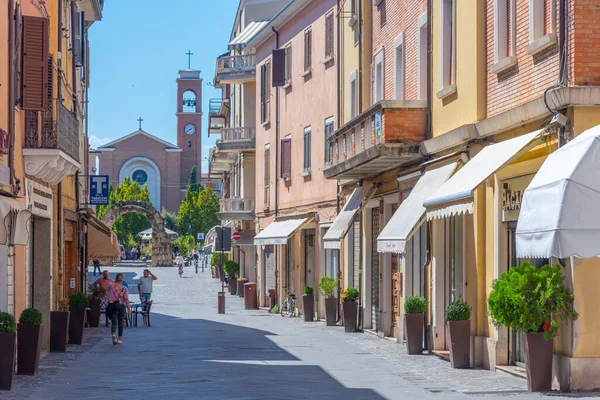 Rimini Italien September 2021 Smal Gata Centrum Den Italienska Staden — Stockfoto