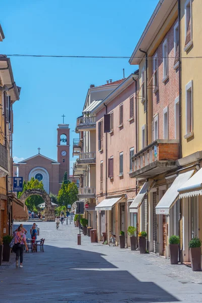 Rimini Italien September 2021 Smal Gata Centrum Den Italienska Staden — Stockfoto